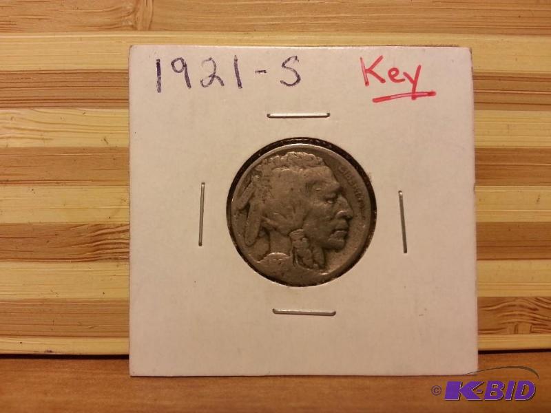 lot 3 image: 1921-S BUFFALO NICKEL KEY DATE...