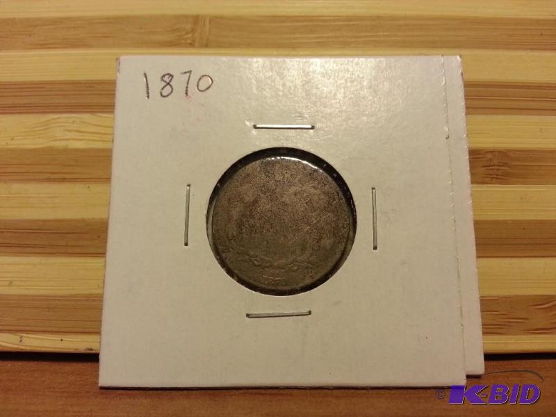 lot 34 image: 1870 SHIELD NICKEL...