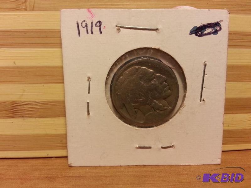 lot 44 image: 1919 BUFFALO NICKEL...