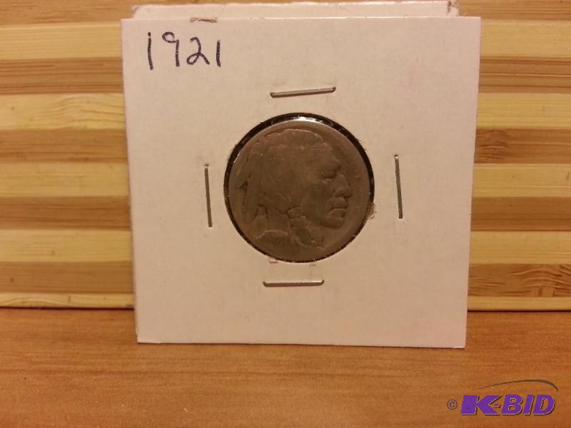 lot 48 image: 1921 BUFFALO NICKEL...