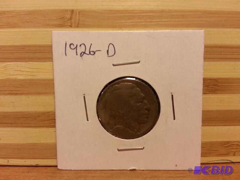lot 52 image: 1926-D BUFFALO NICKEL...