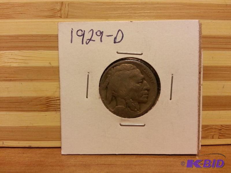 lot 58 image: 1929-D BUFFALO NICKEL...
