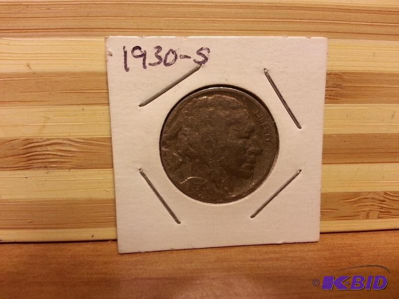 lot 59 image: 1930-S BUFFALO NICKEL...
