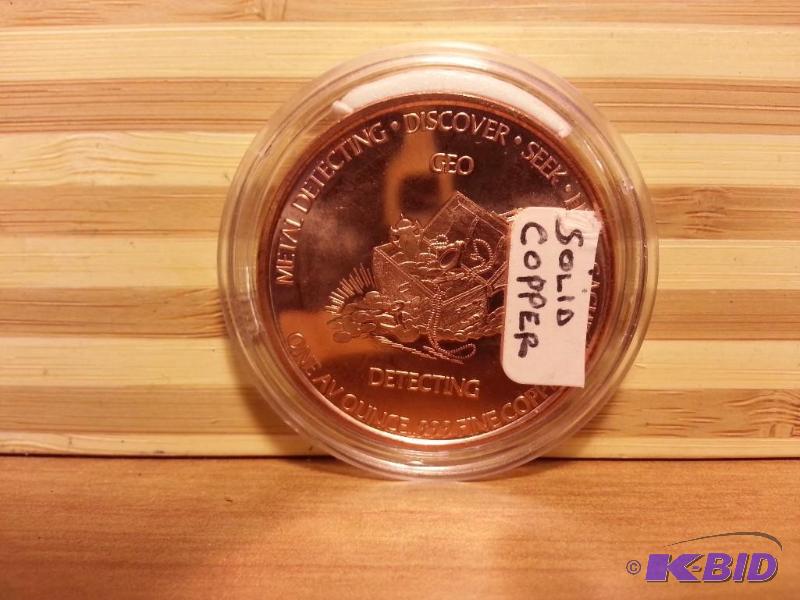 lot 61 image: METAL DETECTING ONE OUNCE COPPER ROUND .999 P...