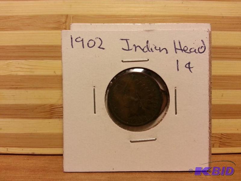 lot 69 image: 1902 INDIAN HEAD ONE CENT...