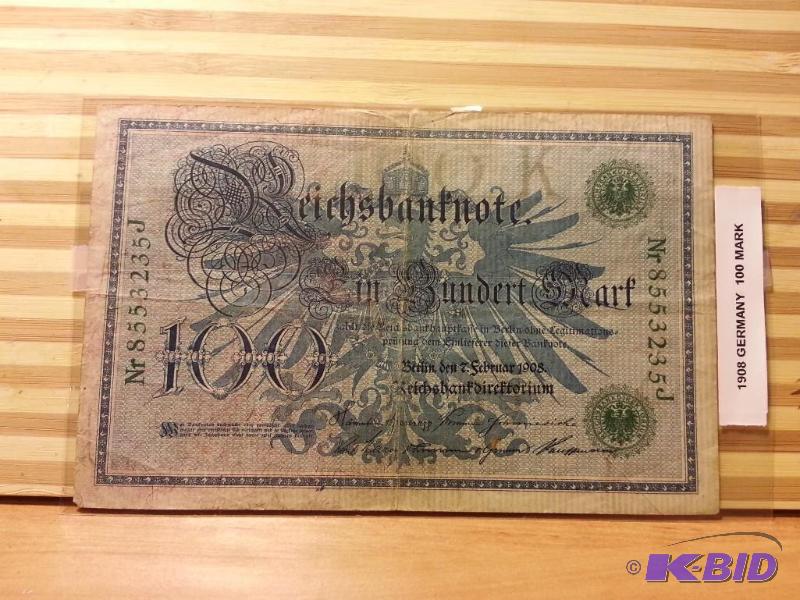 lot 84 image: 1908 GERMANY 100 MARK...