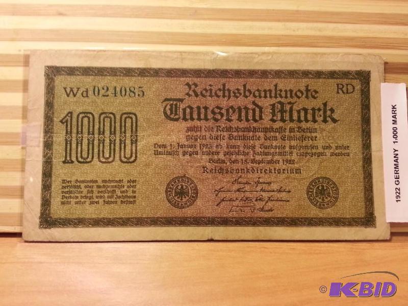 lot 88 image: 1922 GERMANY 1000 MARK...