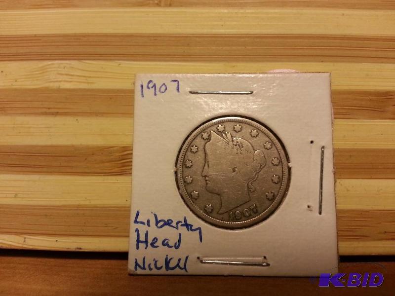 lot 9 image: 1907 LIBERTY HEAD V NICKEL...