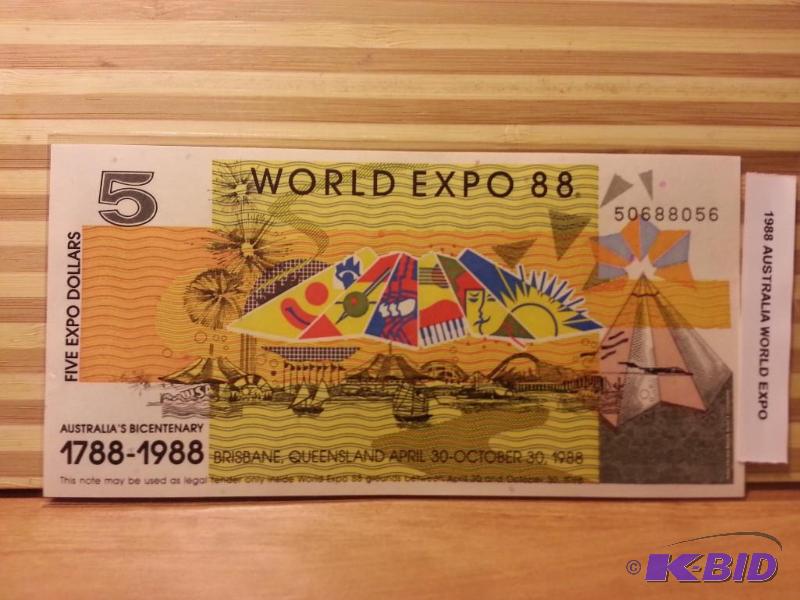 lot 96 image: 1988 AUSTRALIA WORLD EXPO NOTE...
