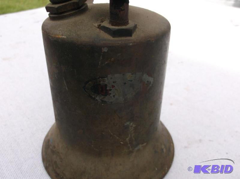 lot 127 image: Antique brass blowtorch great display piece....