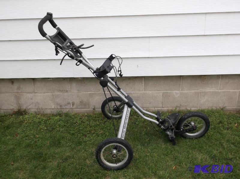 lot 128 image: Sun mountain speed cart for golf bag appear i...
