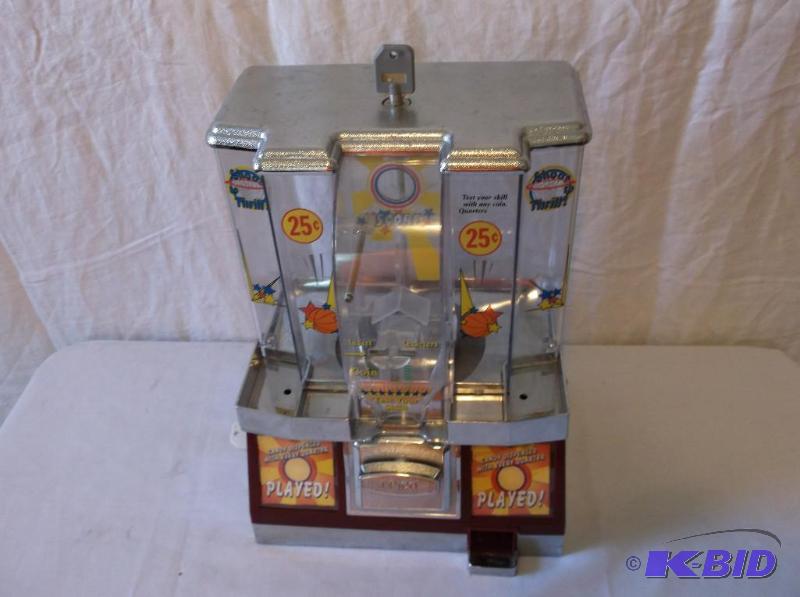 lot 162 image: Shoot to thrill 25 cent candy machine comes w...