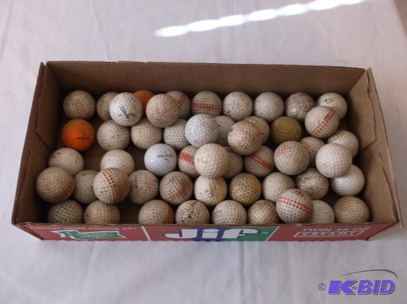 lot 182 image: Flat with 51 golf balls all in good usable co...