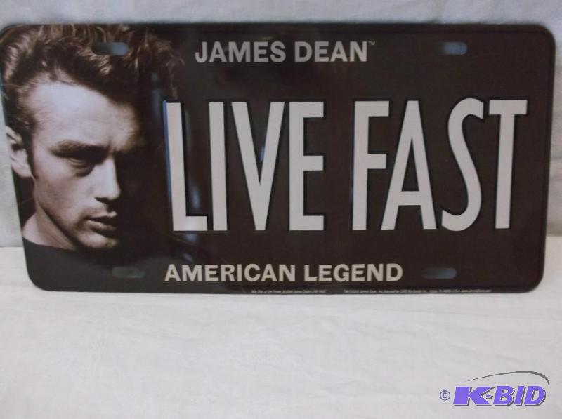 lot 45 image: Collectable  embossed James Dean license...