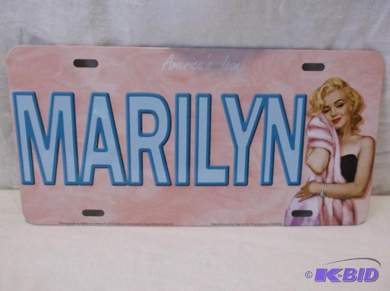 lot 47 image: Embossed Marilyn Americas Icon license plate...