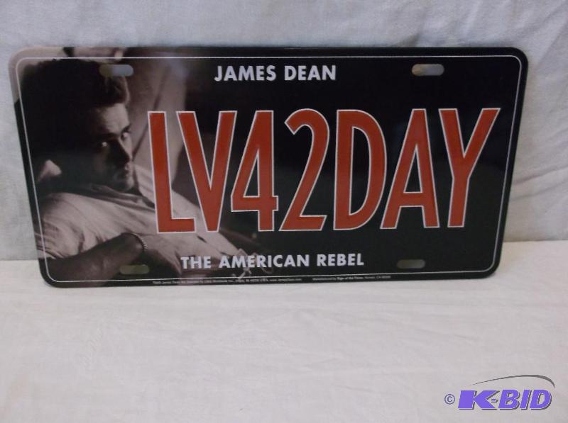 lot 48 image: Embossed James Dean license plate sign....