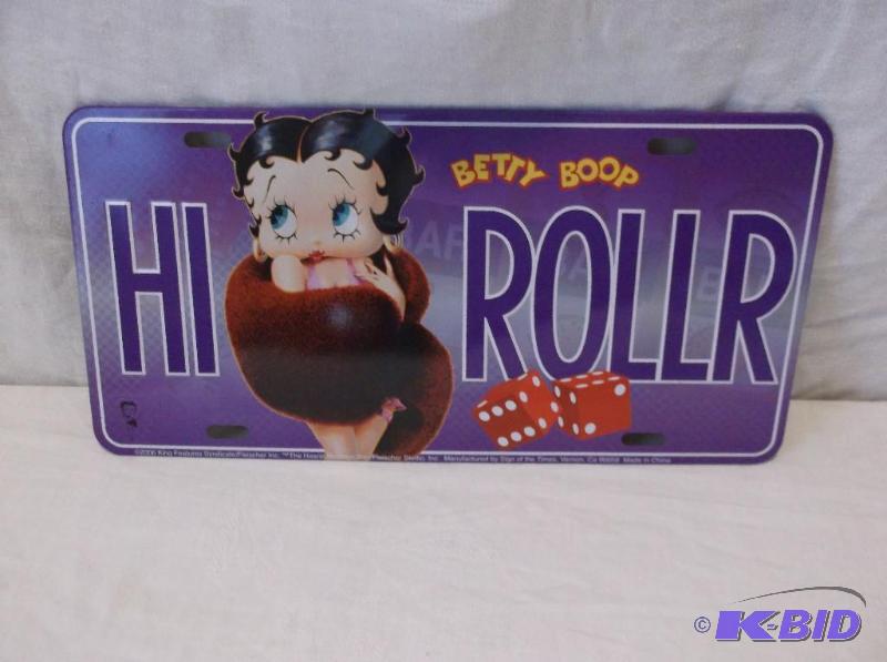 lot 49 image: Embossed Betty Boop license plate sign....