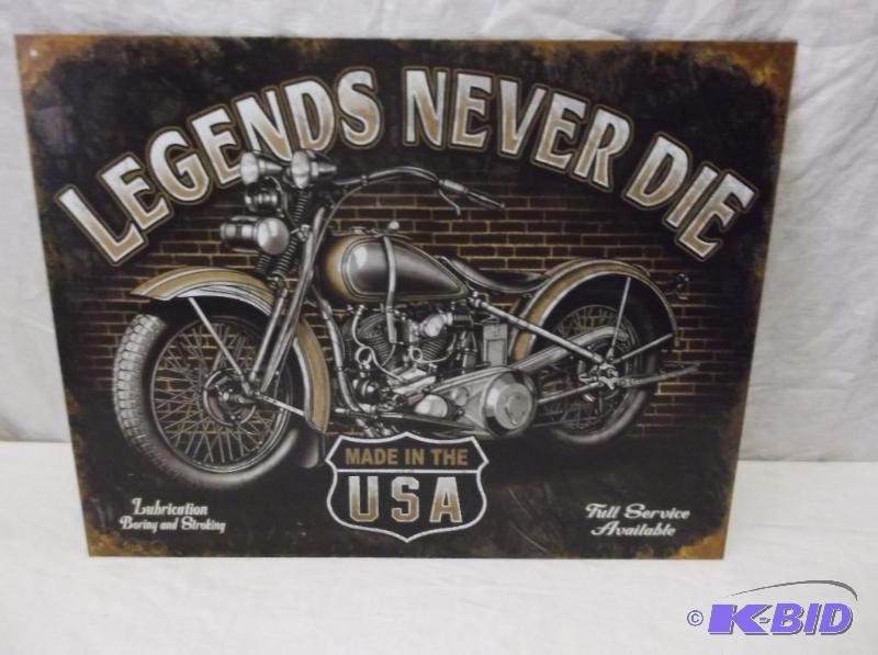lot 51 image: Collectable Legends Never Die sign measuring ...