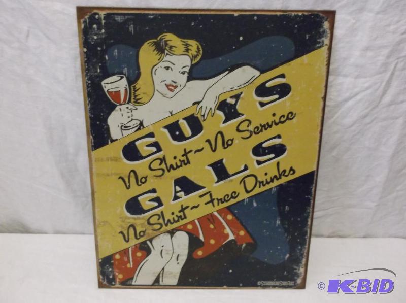 lot 52 image: Collectable Guys & Gals sign measuring 12...
