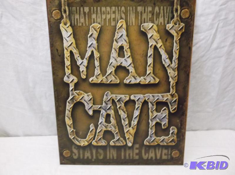 lot 54 image: Collectable Man Cave sign measuring 12 12&qu...