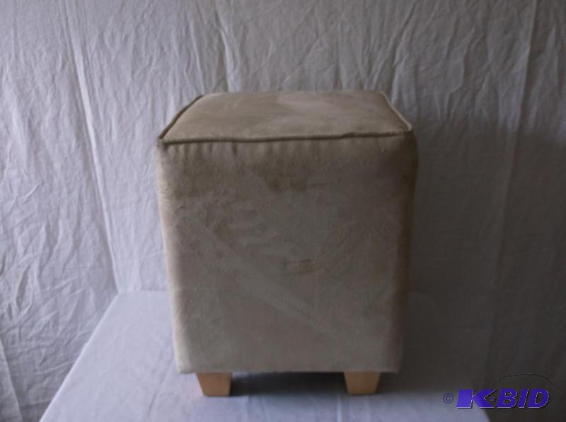 lot 75 image: Suede like ottoman measuring 15 12" x 1...