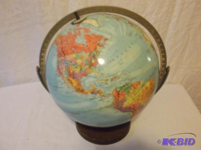 lot 93 image: Embossed world globe appears in good conditio...