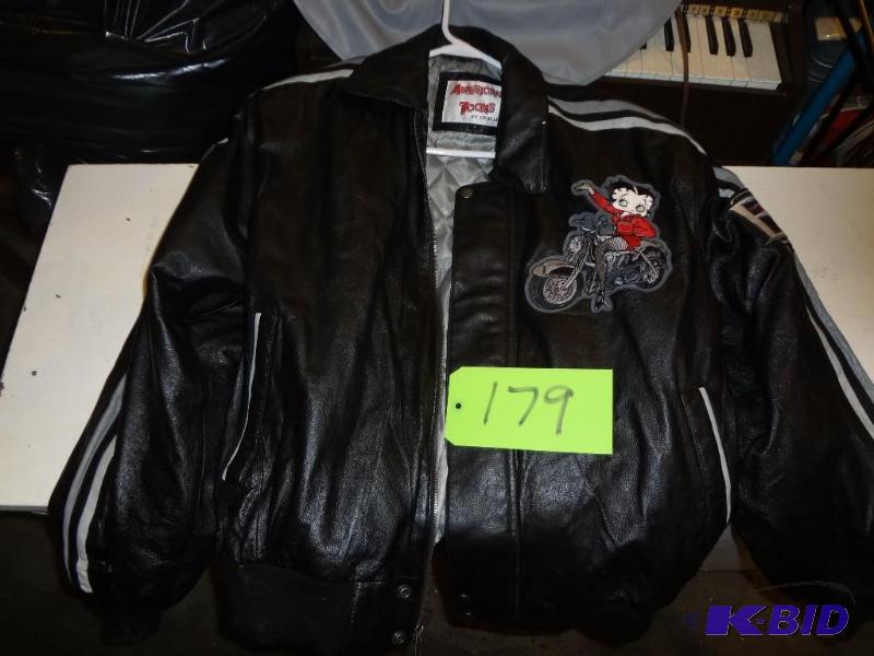 lot 179 image: Betty Boop Leather Jacket, Scarf, Large Tote...