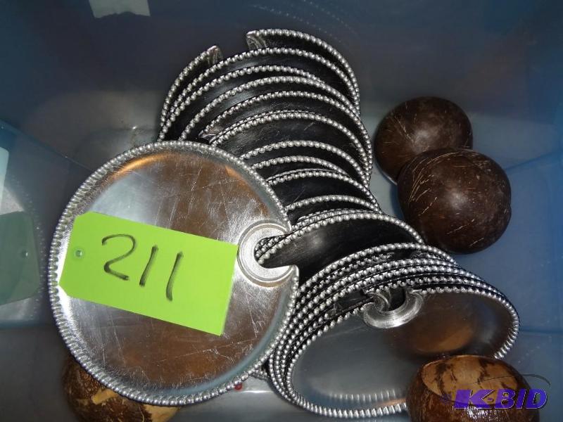 lot 211 image: Lot of Party Plates that hold Wine Glasses, C...