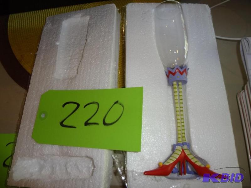 lot 220 image: Pair of Dept 56 Krinkles Champagne Glasses...