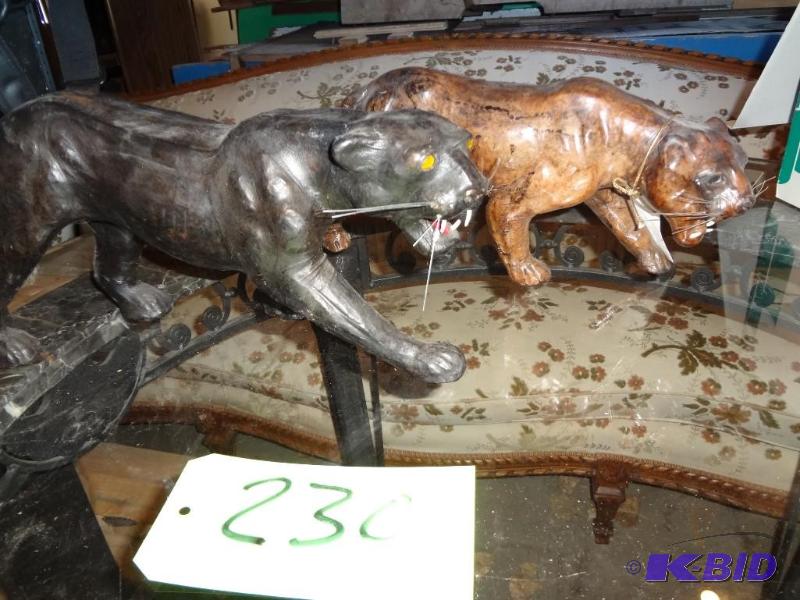 lot 230 image: Two Leather Panthers...