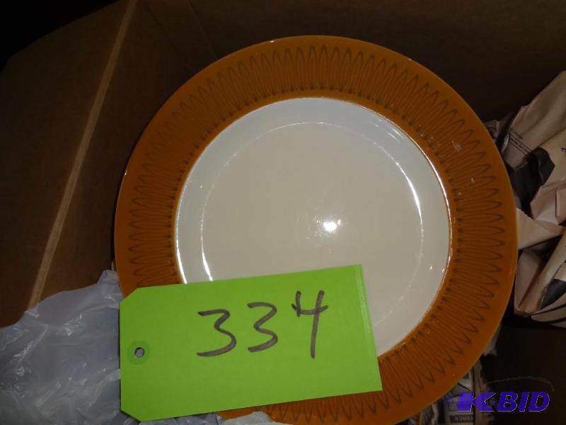 lot 334 image: Brown Rimmed China Set, Morocco...