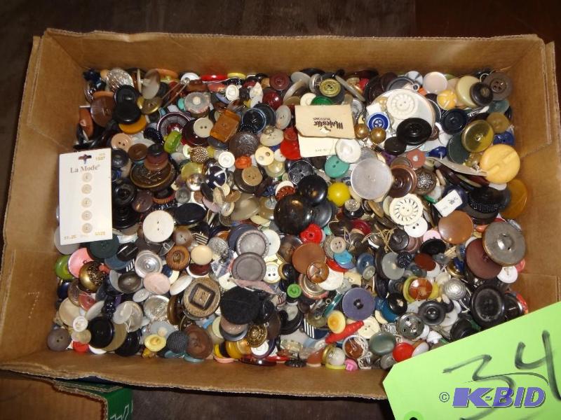 lot 34 image: Box of Old Buttons...