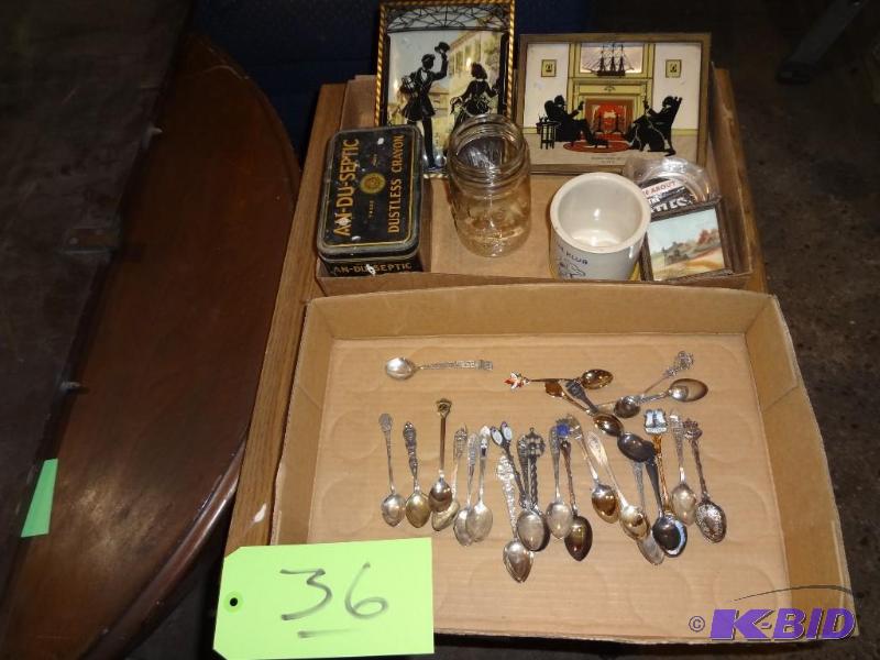 lot 36 image: Spoons, Beatles Buttons, Ad Piece, Tin...