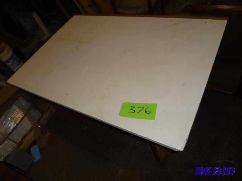 lot 376 image: Wood TableBench...