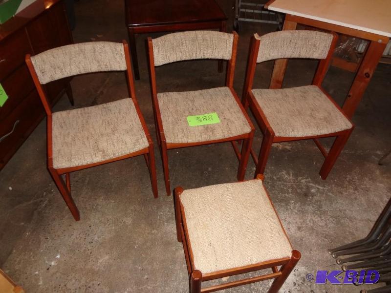 lot 388 image: (3) Chairs wottoman stool...