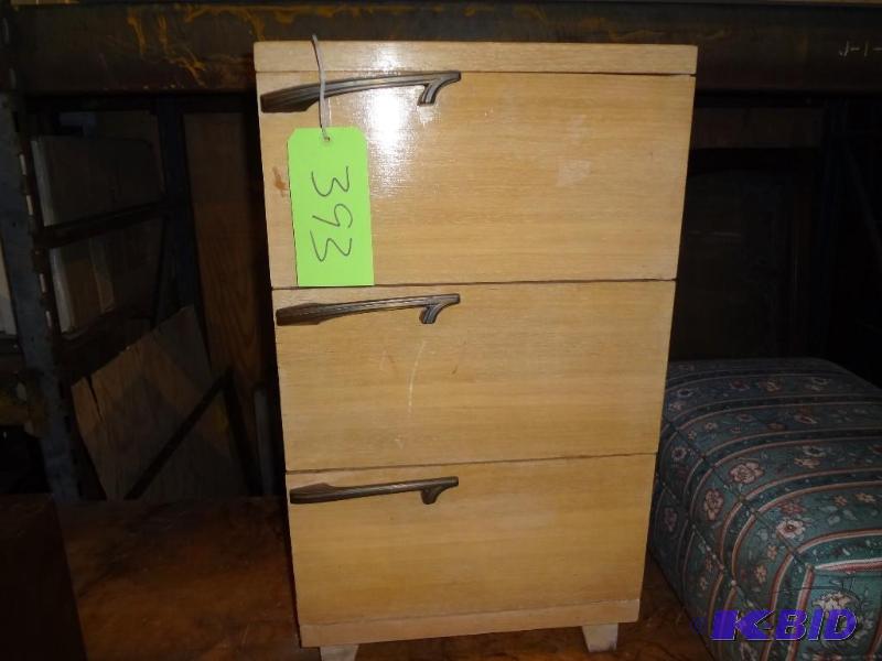 lot 393 image: Blonde Styled 3 Drawer...