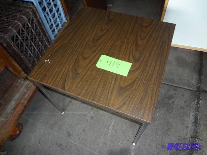 lot 419 image: Chrome Square table...