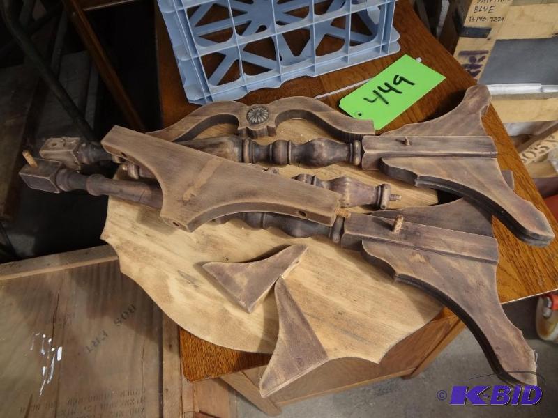 lot 449 image: Old Walnut Side Table, needs assembly...