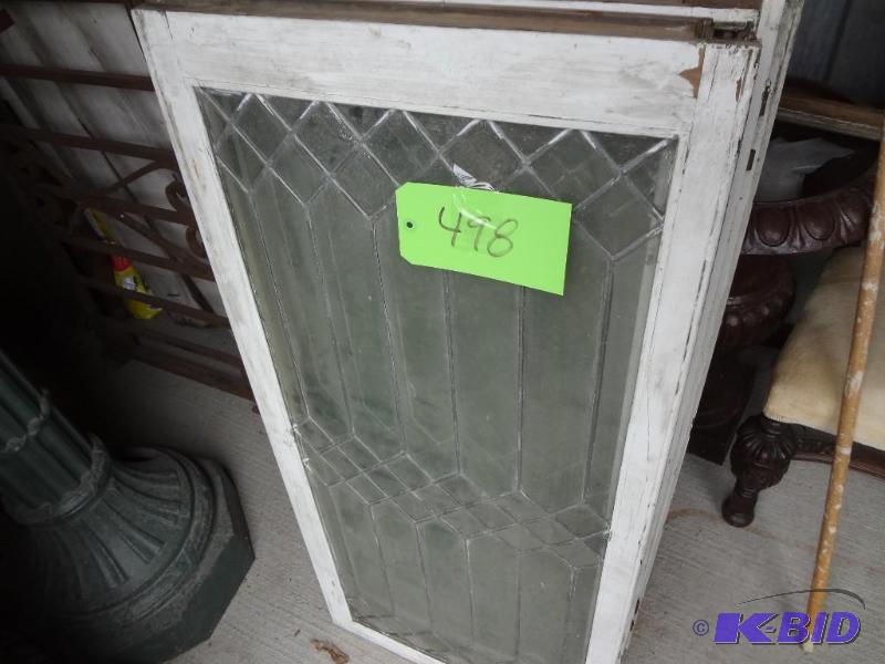lot 498 image: Leaded Glass Window, Curved, look close, has ...