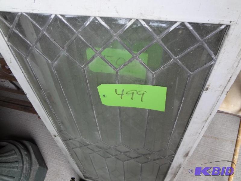 lot 499 image: Leaded Glass Window, Curved, look close, has ...