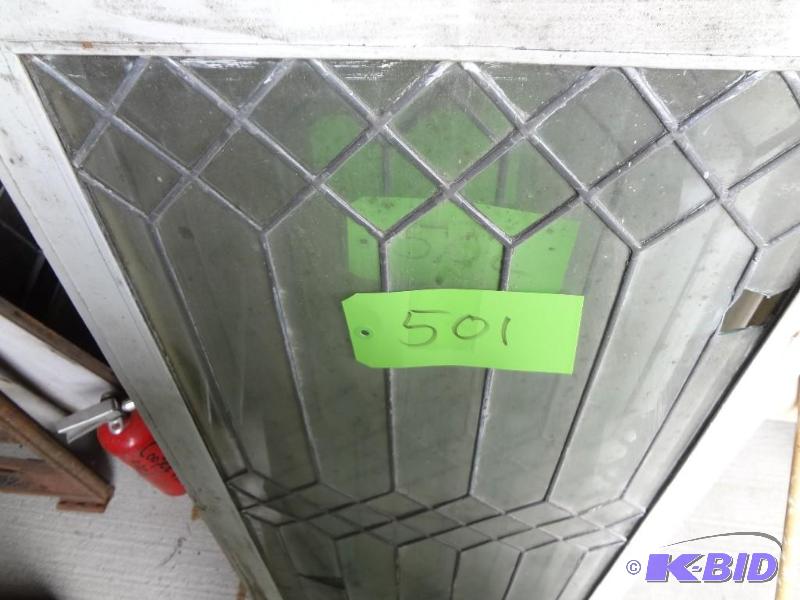 lot 501 image: Leaded Glass Window, Curved, look close, has ...