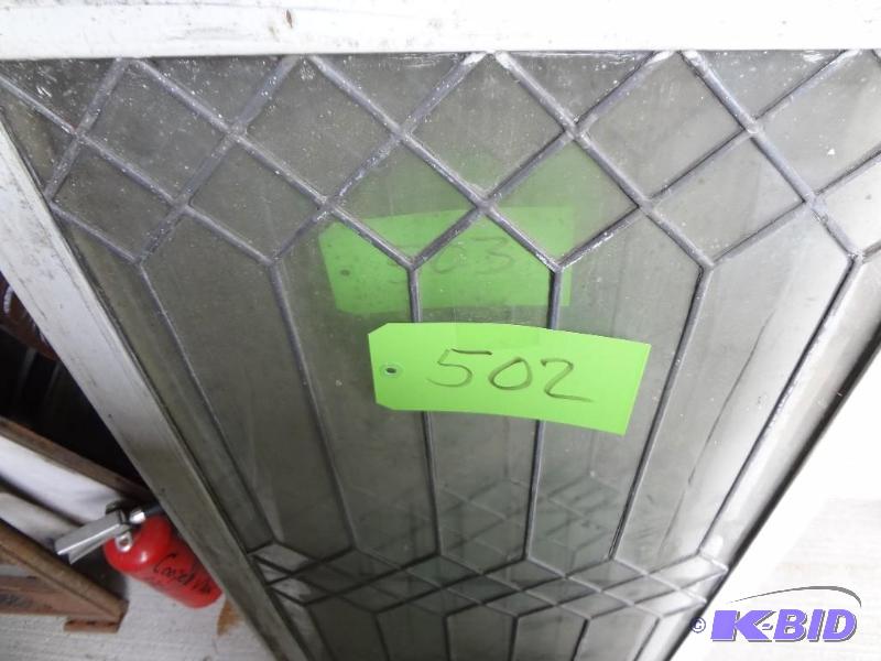 lot 502 image: Leaded Glass Window, Curved, look close, has ...