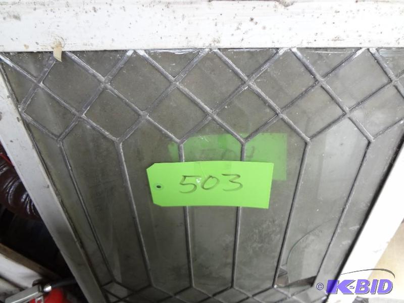 lot 503 image: Leaded Glass Window, Curved, look close, has ...
