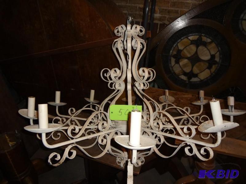 lot 506 image: Strap Iron Chandelier, large...