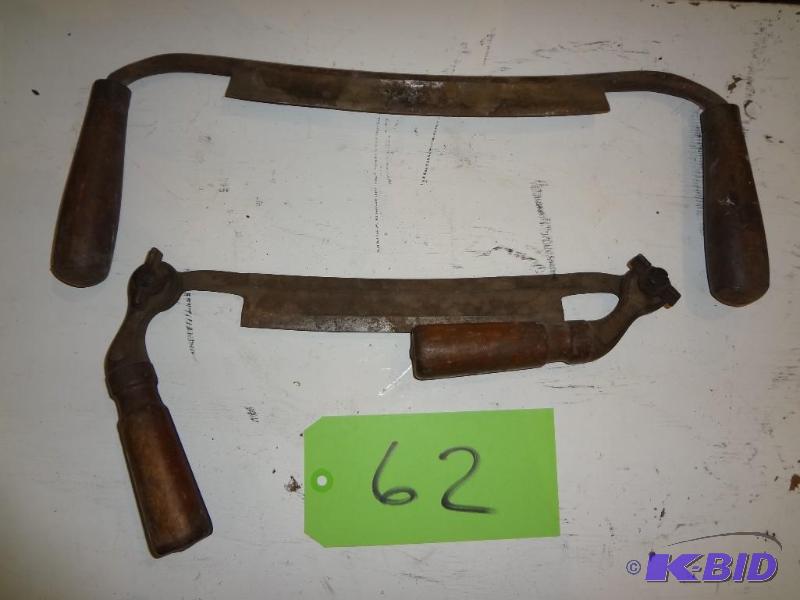 lot 62 image: Old Draw Knives, one folding...
