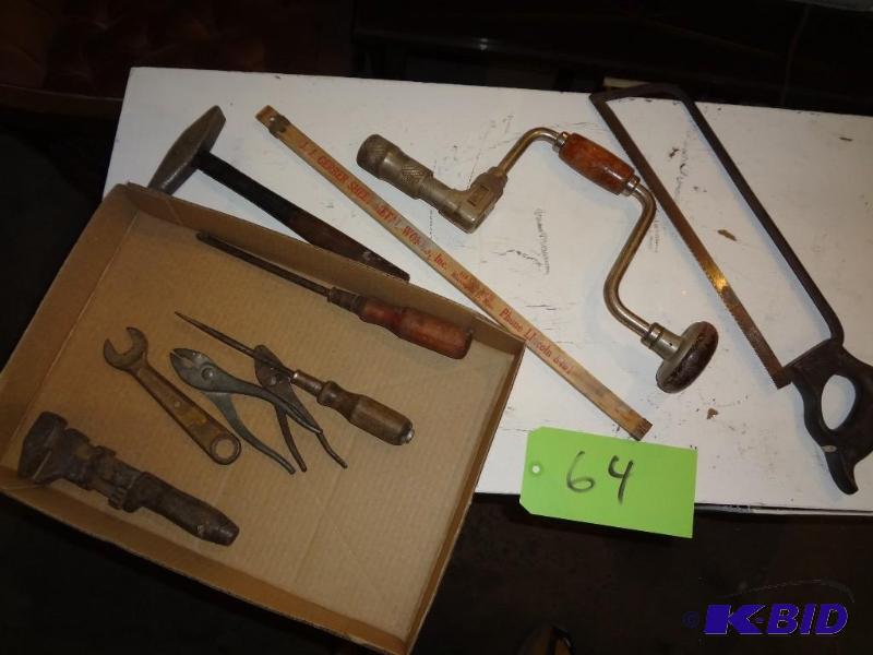 lot 64 image: Antique Tools...