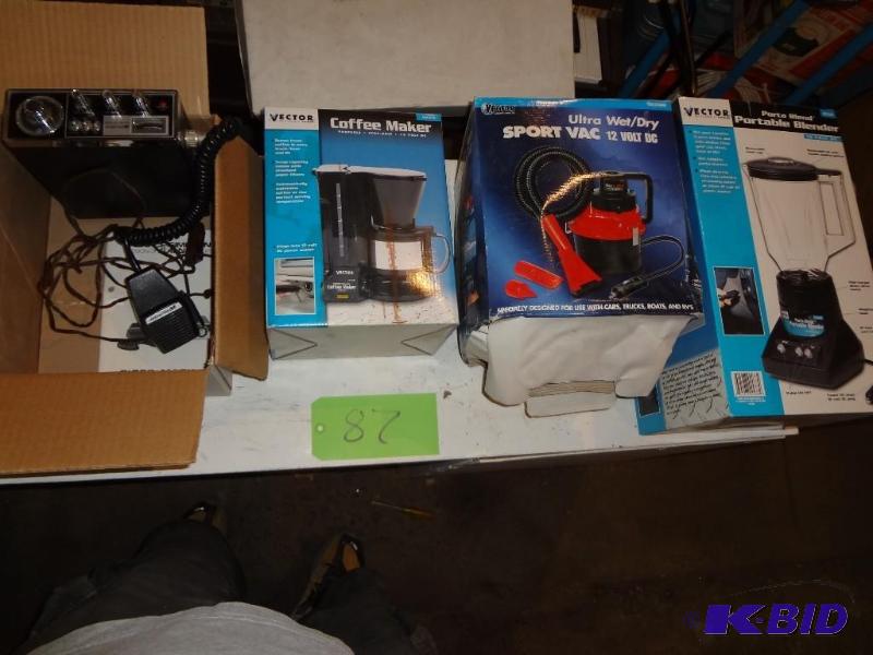 lot 87 image: Midland CB, Blender, Vacuum, Coffee Maker all...