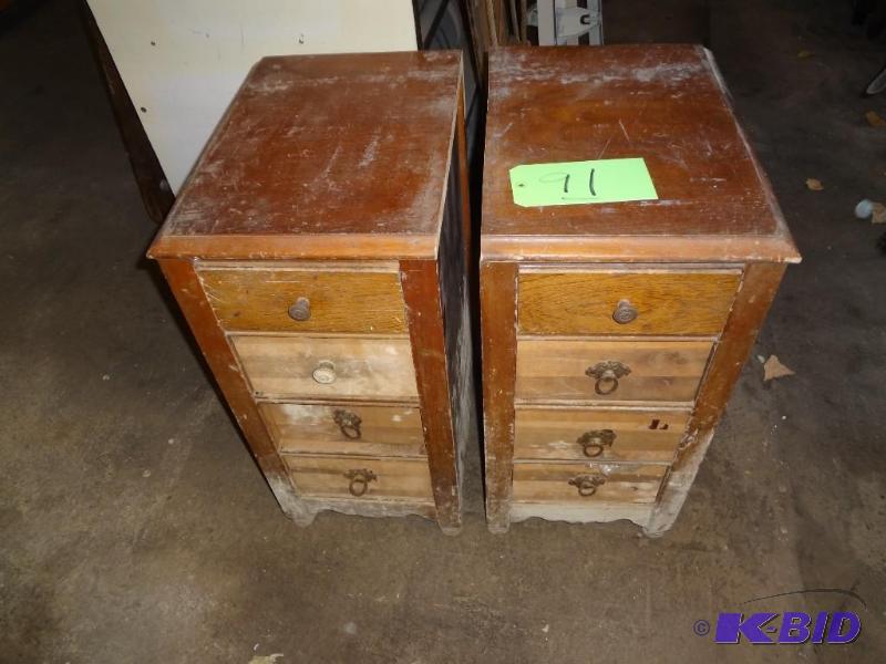 lot 91 image: Pair of Old Wooden Cabinets...