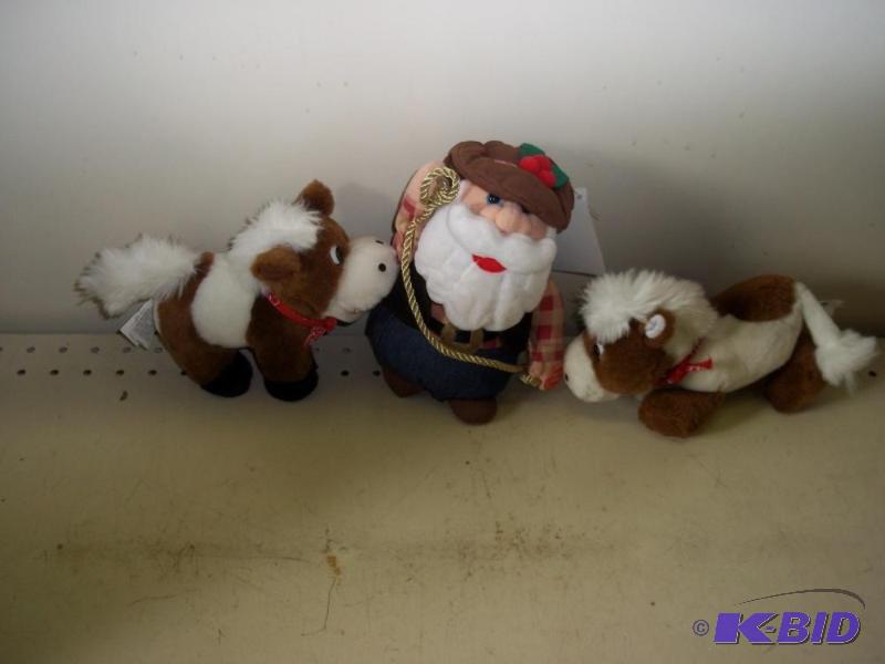 lot 181 image: Stuffed Old Man and 2 ponies...