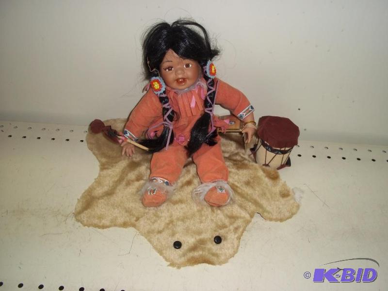 lot 204 image: Indian Child with Bear Rug...